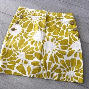 Women’s J. Crew Yellow Floral Print Mini Skirt